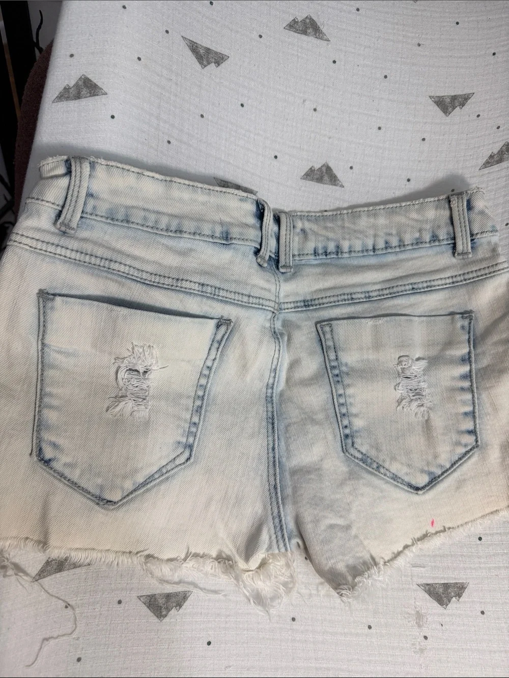I&M Denim Light Blue Distressed Women's Denim Shorts